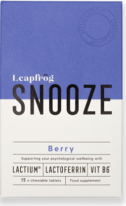 Snooze offers chewable tablets that support the nervous system with Lactium®